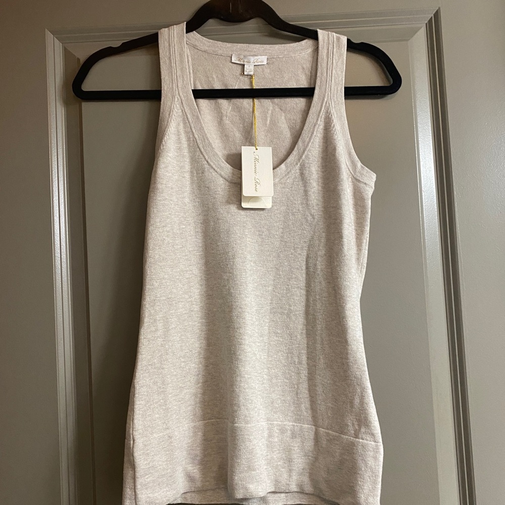 Minnie Rose Ecru Sweater Tank - NWT